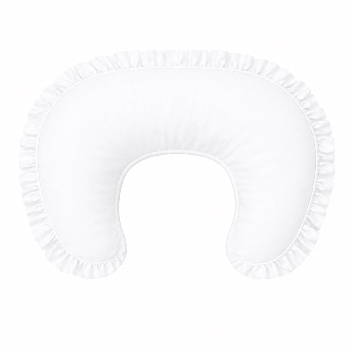 White Ruffle Nursing Pillow Cover by Little Mae & Co