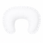 White Ruffle Nursing Pillow Cover by Little Mae & Co
