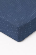 Denim Dot Crib Sheet by Little Mae & Co