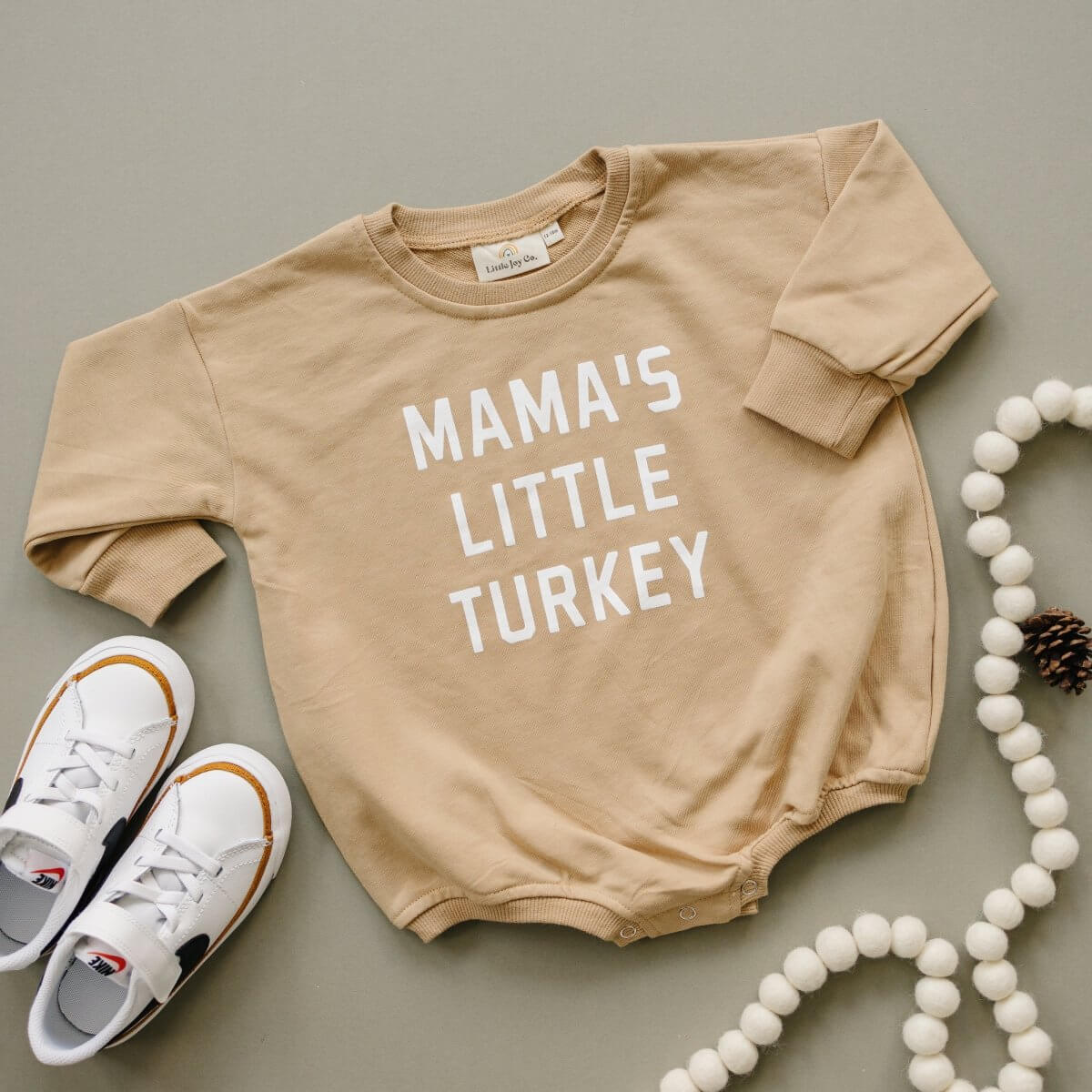 Little Joy Co. Mama's Little Turkey Sweatshirt Romper - Everetts Place Boutique - 