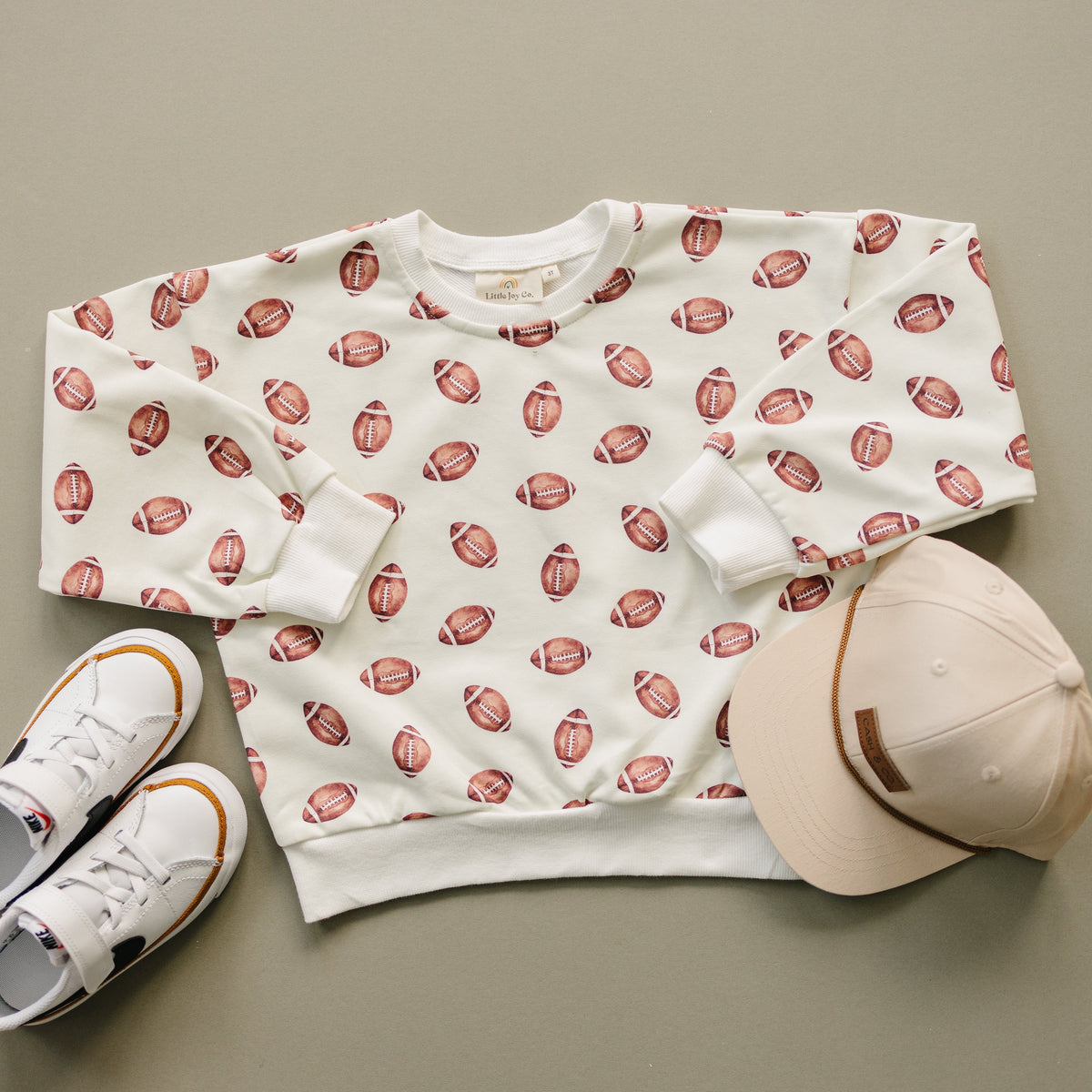 Football Print Crewneck Sweatshirt by Little Joy Co.