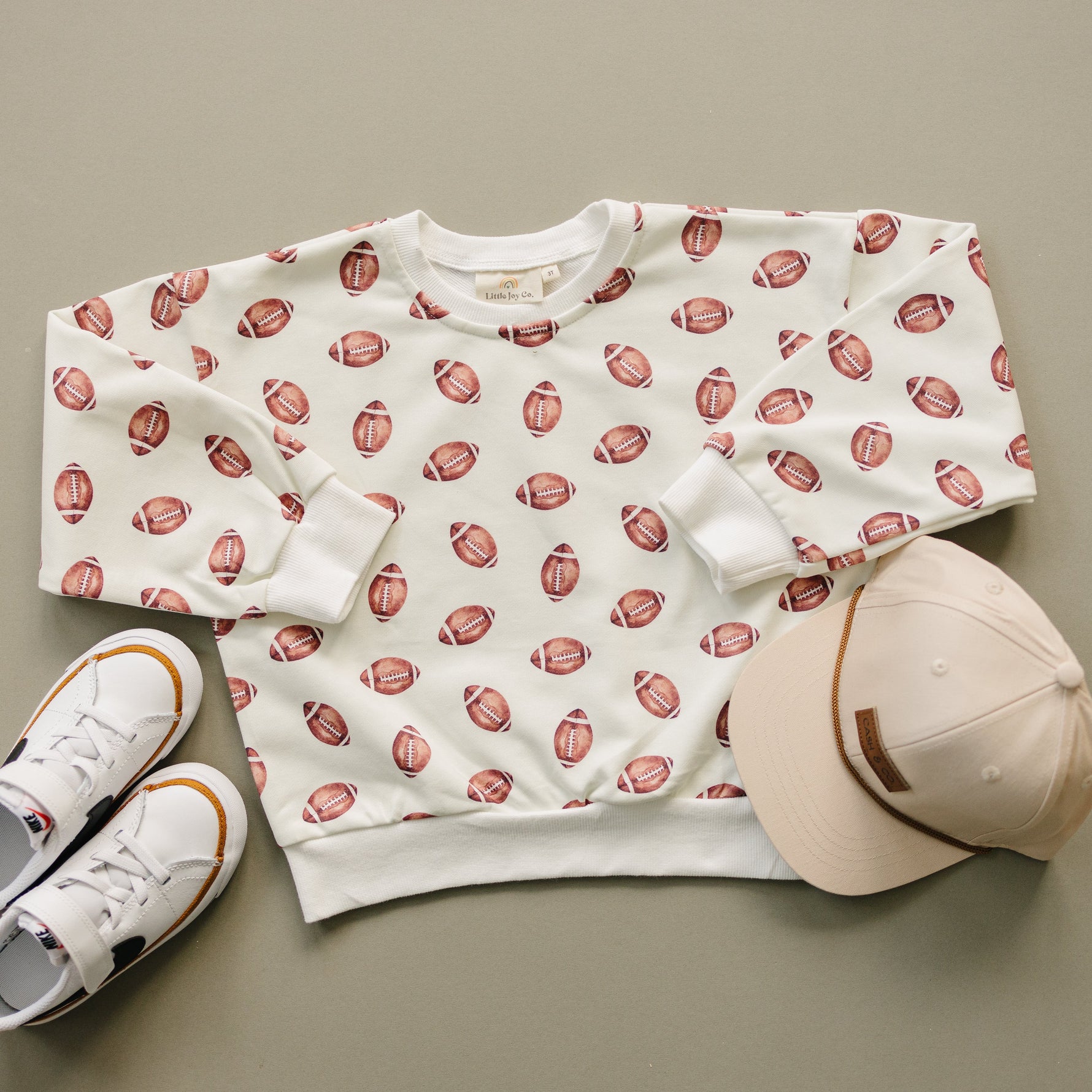 Football Print Crewneck Sweatshirt by Little Joy Co.