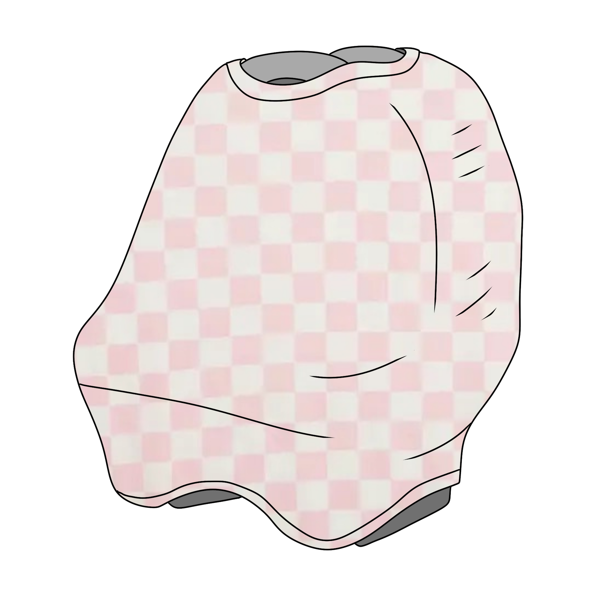 Sugar Pink And White Checkered Car Seat Cover Breathable Little Mae & Co Everetts Place: Online Boutique