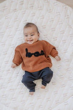 Little Joy Co. Little Joy Co. Hand - Embroidered BOO Chunky Knit Sweater For Kids - Everetts Place Boutique - 