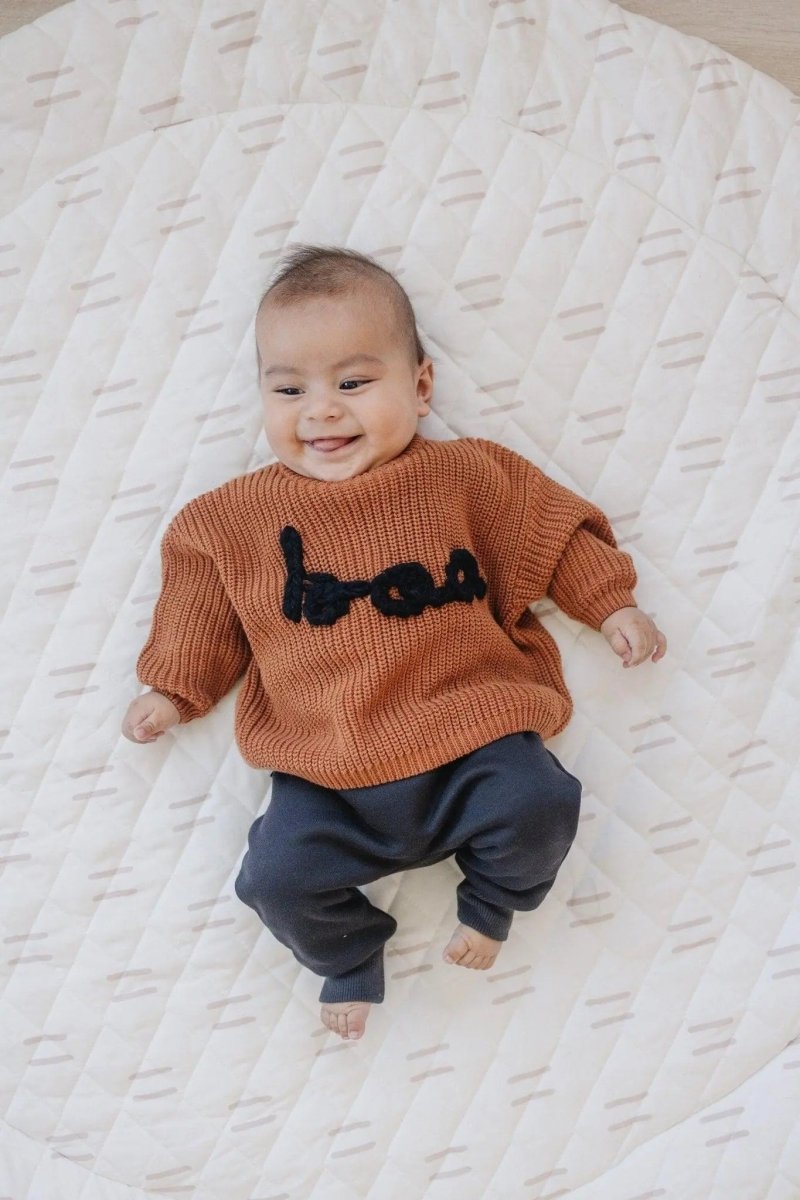 Little Joy Co. Little Joy Co. Hand - Embroidered BOO Chunky Knit Sweater For Kids - Everetts Place Boutique - 