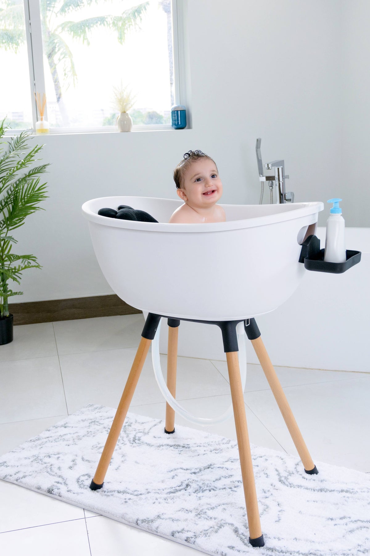 Elevated Ergonomic Baby Bathtub for Infants & Toddlers by Babu Bath