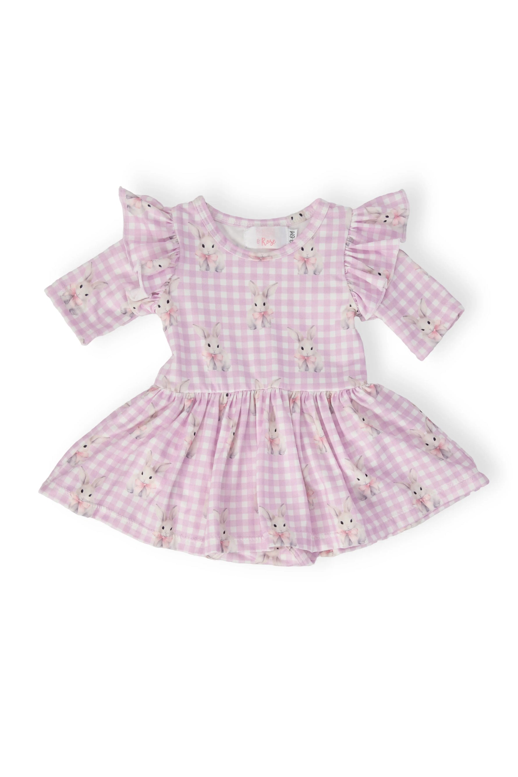 Mila & Rose ® Baby Bunnies 3/4 Sleeve Flutter Twirl Bodysuit - 