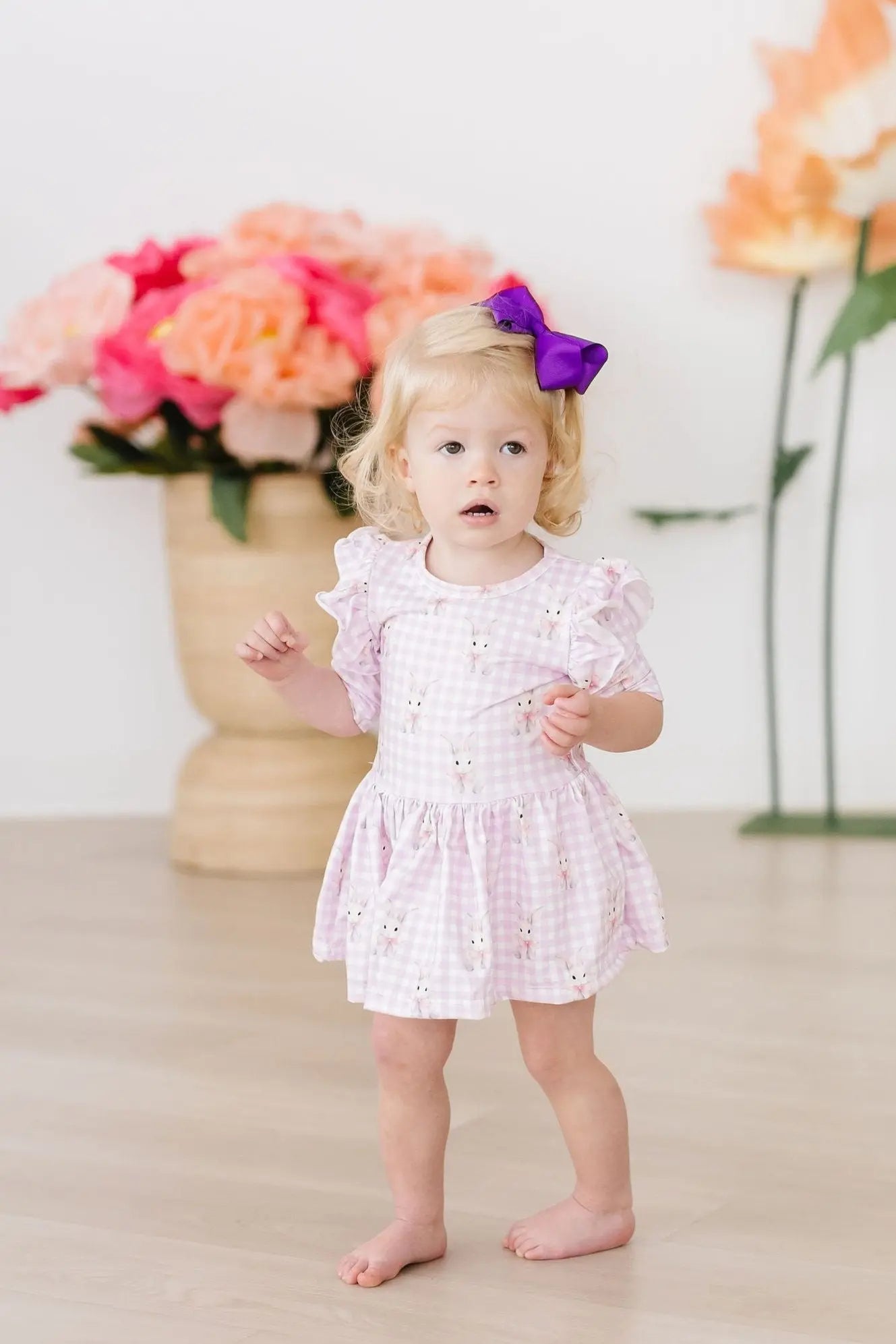 Mila & Rose ® Baby Bunnies 3/4 Sleeve Flutter Twirl Bodysuit - 