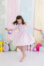 Mila & Rose ® Baby Bunnies Three Quarter Sleeve Ruffle Twirl Dress - Everetts Place Boutique - 