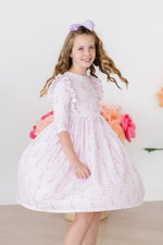 Mila & Rose ® Baby Bunnies Three Quarter Sleeve Ruffle Twirl Dress - Everetts Place Boutique - 