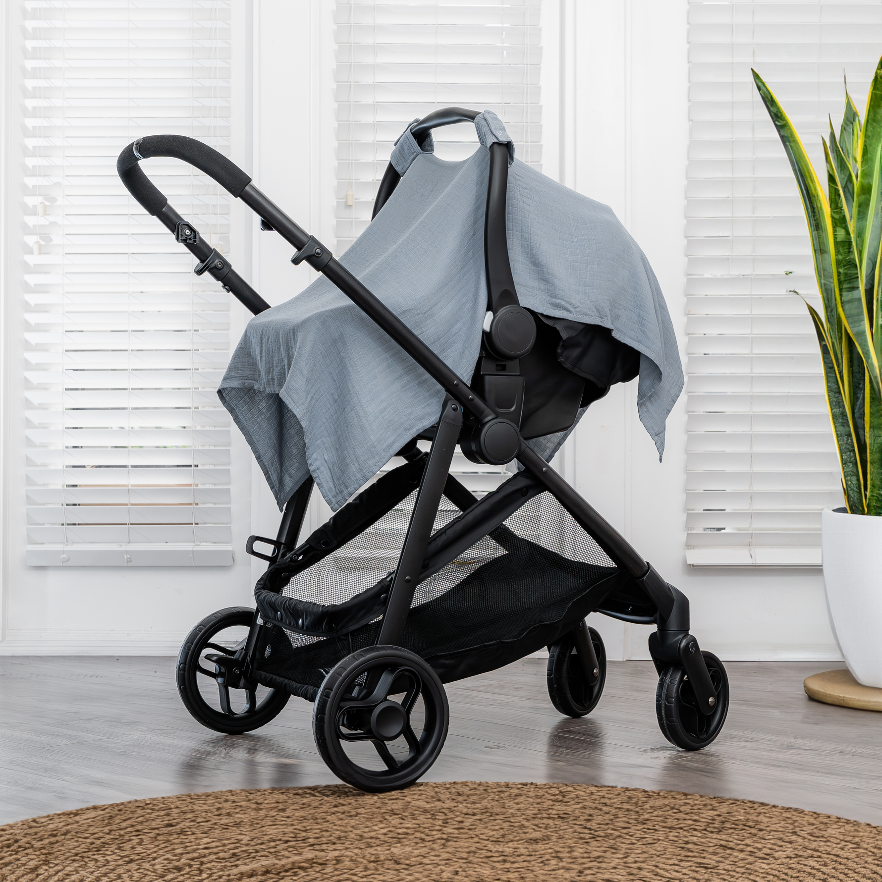 Baby Car Seat Cover Pacific Blue Breathable Bamboo Rayon Comfy Cubs Everetts Place: Online Boutique