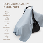 Baby Car Seat Cover Pacific Blue Breathable Bamboo Rayon Comfy Cubs Everetts Place: Online Boutique