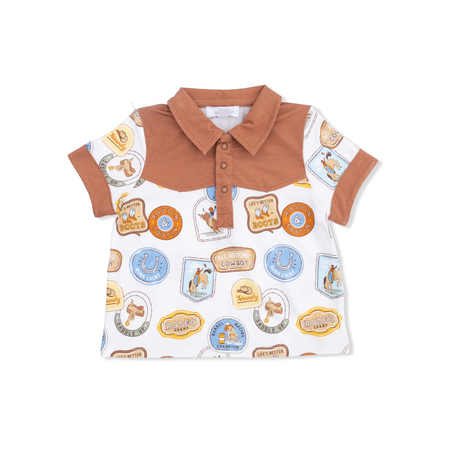 Baby Cowboy Polo And Casual Shorts Set Viscose Bamboo Angel Dear 