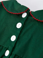 Baby Girls Holiday Outfit Santa Bow Green Christmas Romper Rylee Faith Designs Everetts Place Boutique