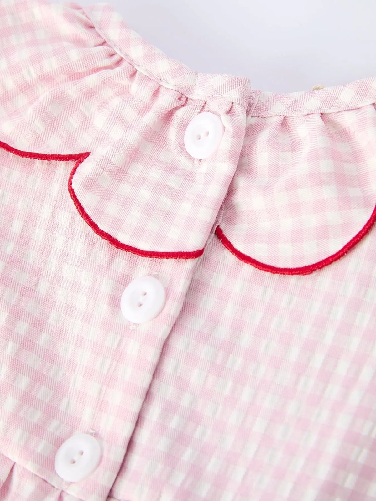Rylee Faith Designs Baby Girls' Plaid Smocked Strawberry Applique Romper - 