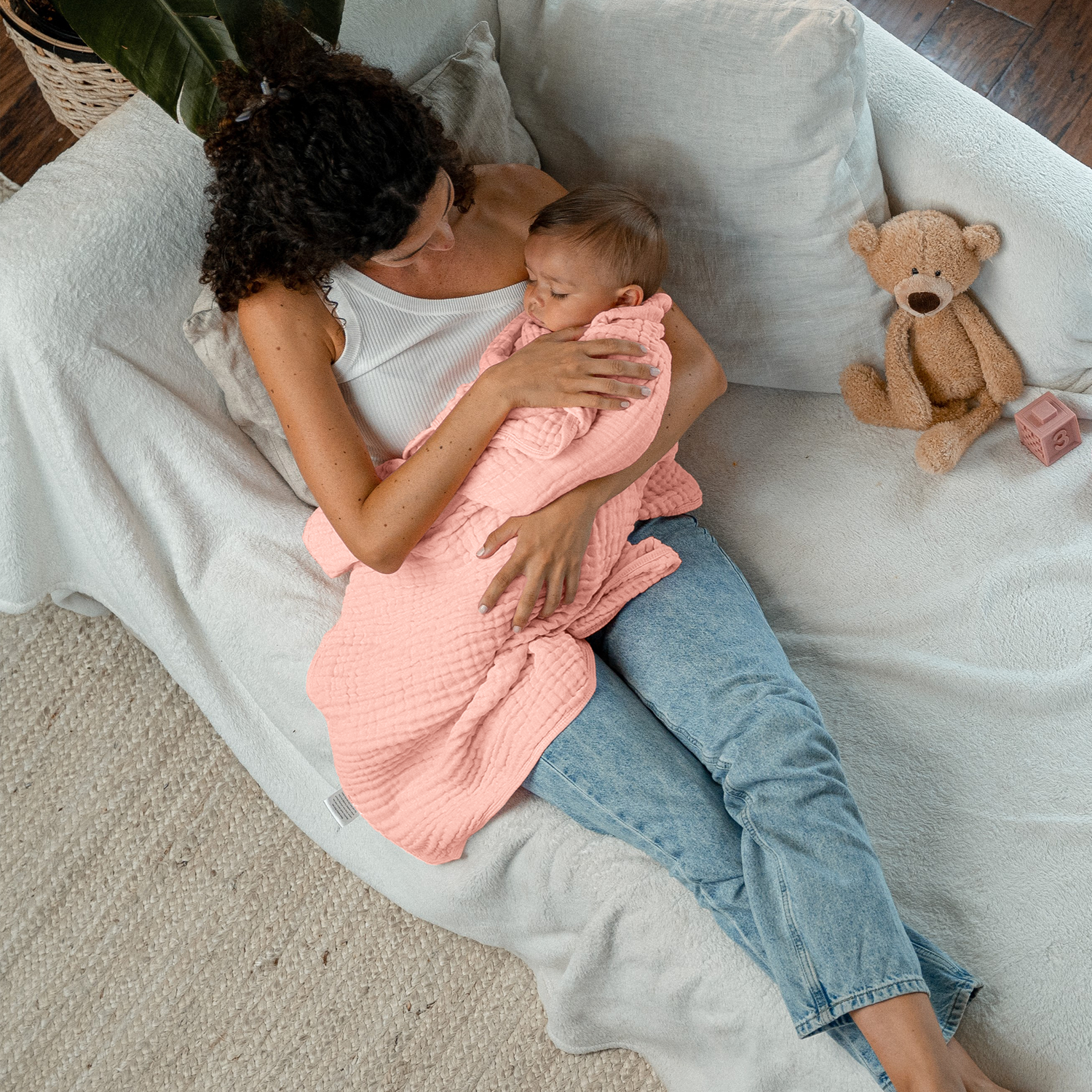 Baby Muslin Blanket Lace Pink Soft Cozy For Sensitive Skin Comfy Cubs Everetts Place: Online Boutique