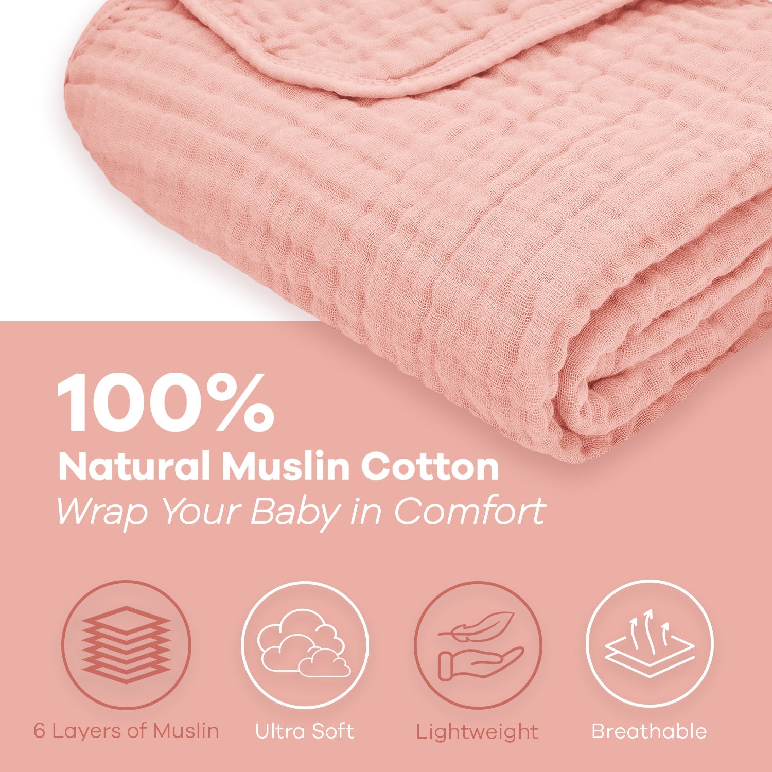 Baby Muslin Blanket Lace Pink Soft Cozy For Sensitive Skin Comfy Cubs Everetts Place: Online Boutique
