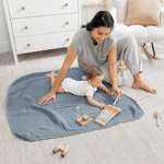 Comfy Cubs Baby Muslin Blanket Pacific Blue Extra Soft Cozy Size - Everetts Place Boutique - 