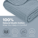 Comfy Cubs Baby Muslin Blanket Pacific Blue Extra Soft Cozy Size - Everetts Place Boutique - 