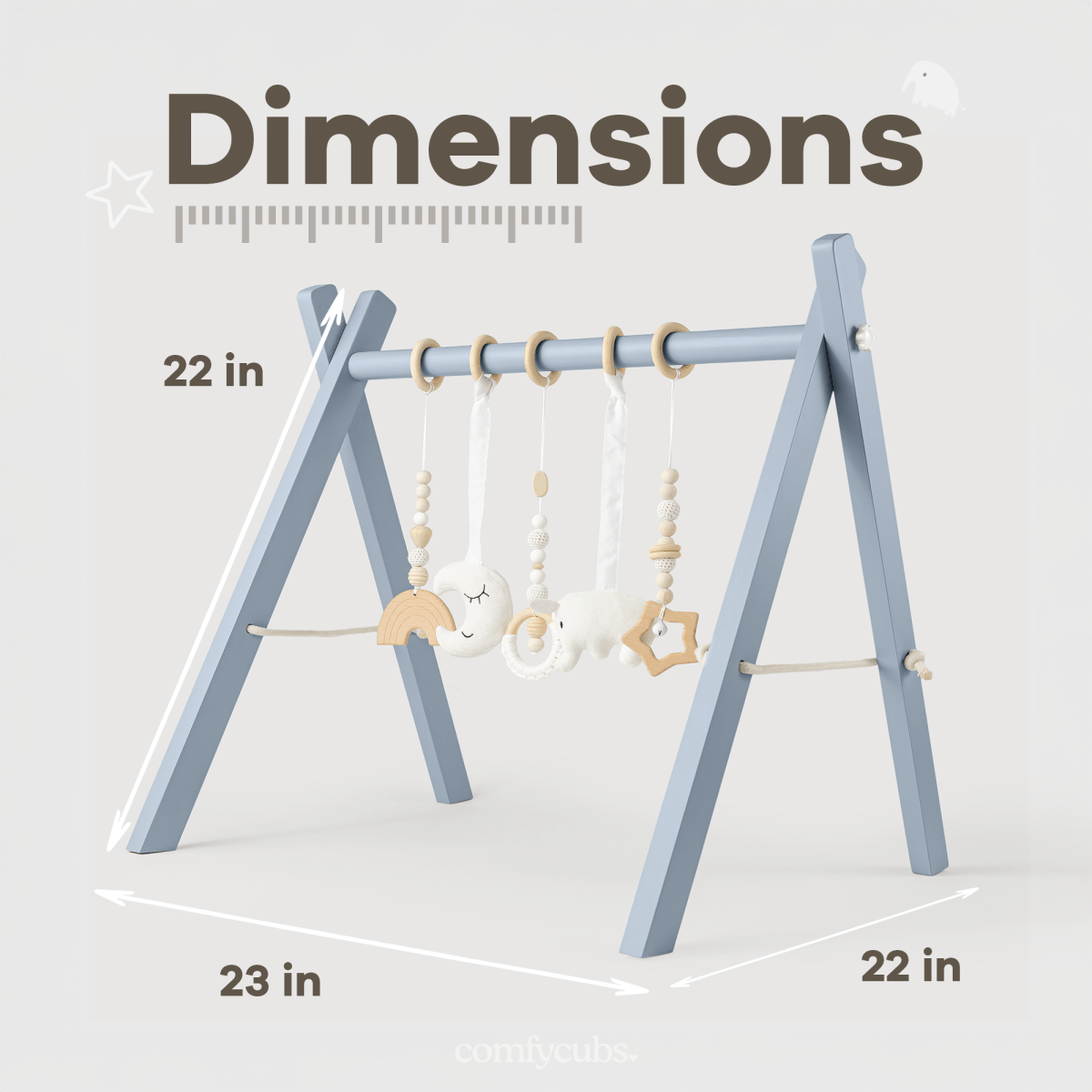 Comfy Cubs Baby Play Gym Pacific Blue by Comfy Cubs Wooden Pine - Everetts Place Boutique - 
