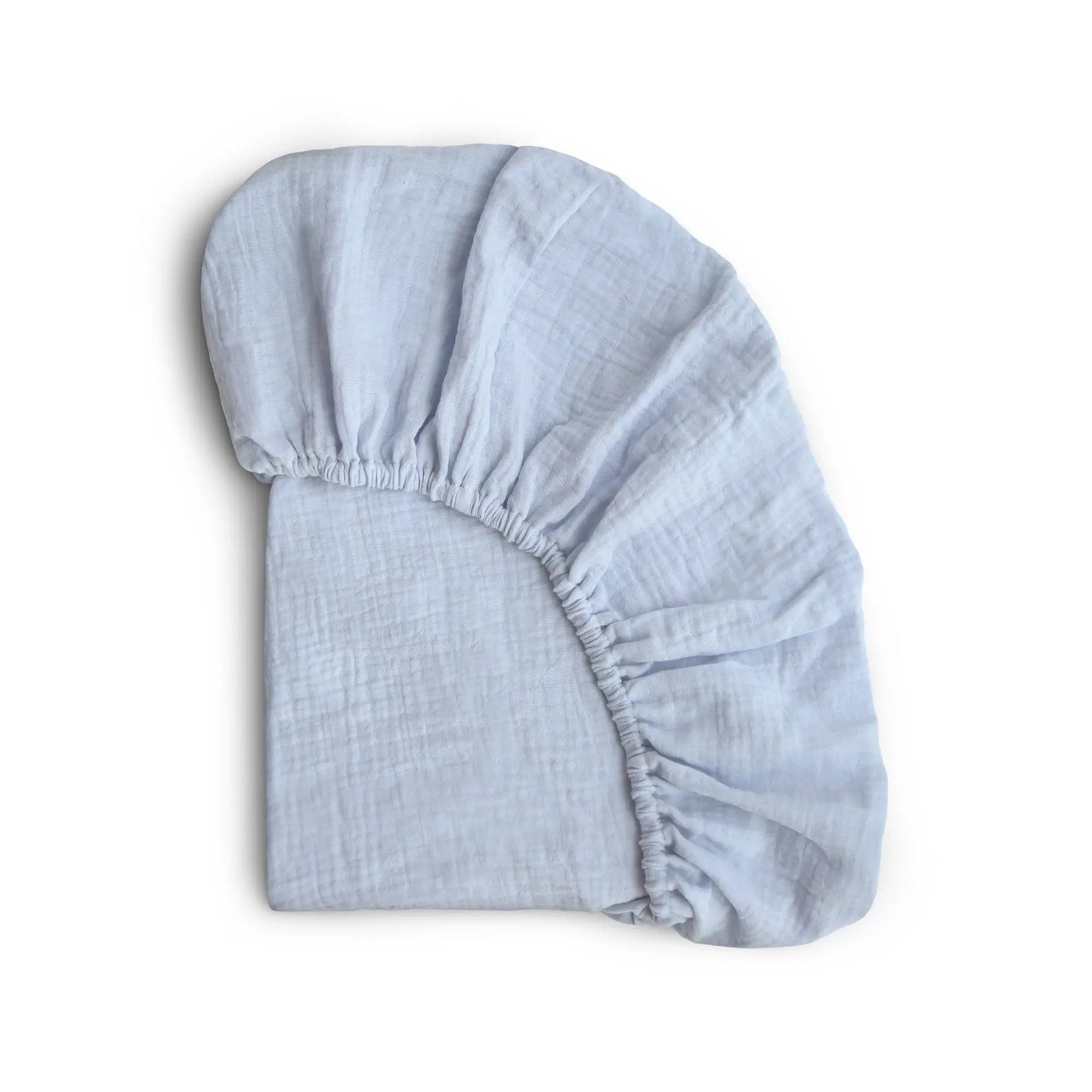 Mini Muslin Crib Sheet 100 Percent Cotton Extra Soft Breathable Fabric Full Elastic Edges Pre-Washed For Softness Mushie
