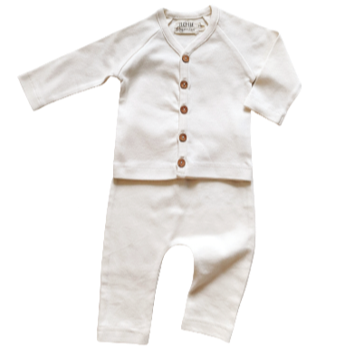organic newborn outfit set | undyed cotton baby top and pants by LUCY LUE ORGANICS