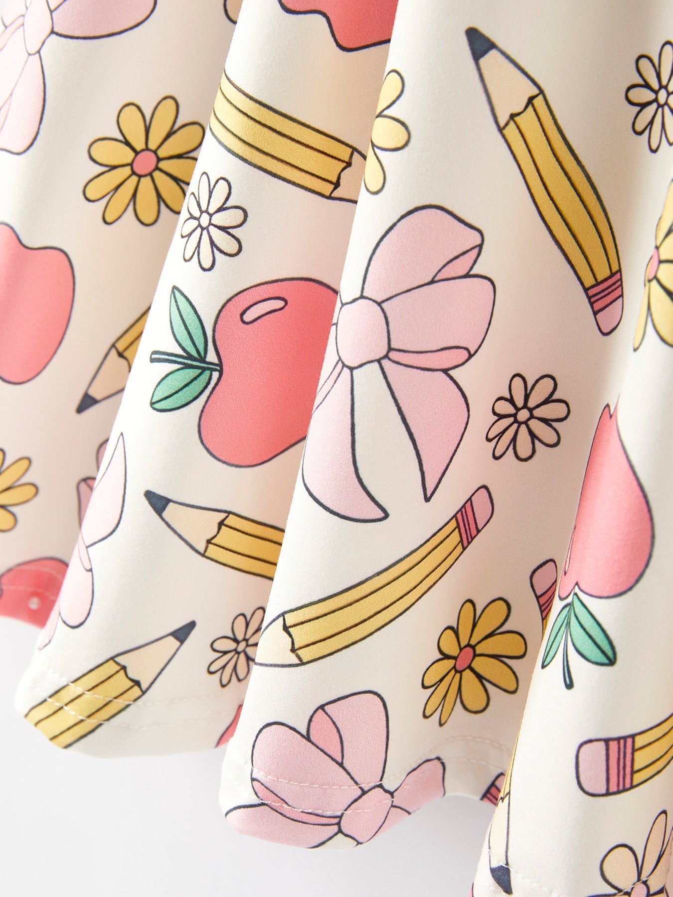 Back to School Apple, Pencil, and Floral Print Girls Dress Rylee Faith Designs Everetts Place: Online Boutique