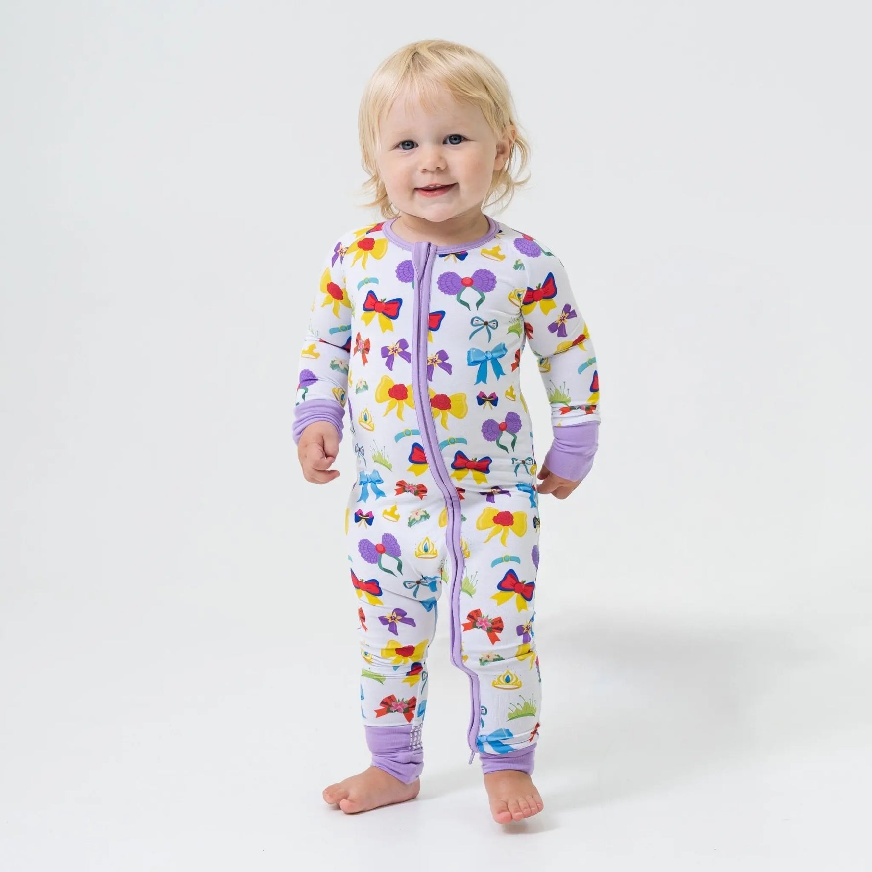 Bam & Stitch Sparkle & Reign Bamboo Convertible Romper | Princess Zipper Sleeper - 