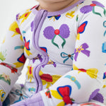 Bam & Stitch Sparkle & Reign Bamboo Convertible Romper | Princess Zipper Sleeper - 