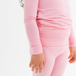 Bam & Stitch Pink Blossom Bamboo Pajamas | Long Sleeve Kids Sleepwear Set - 