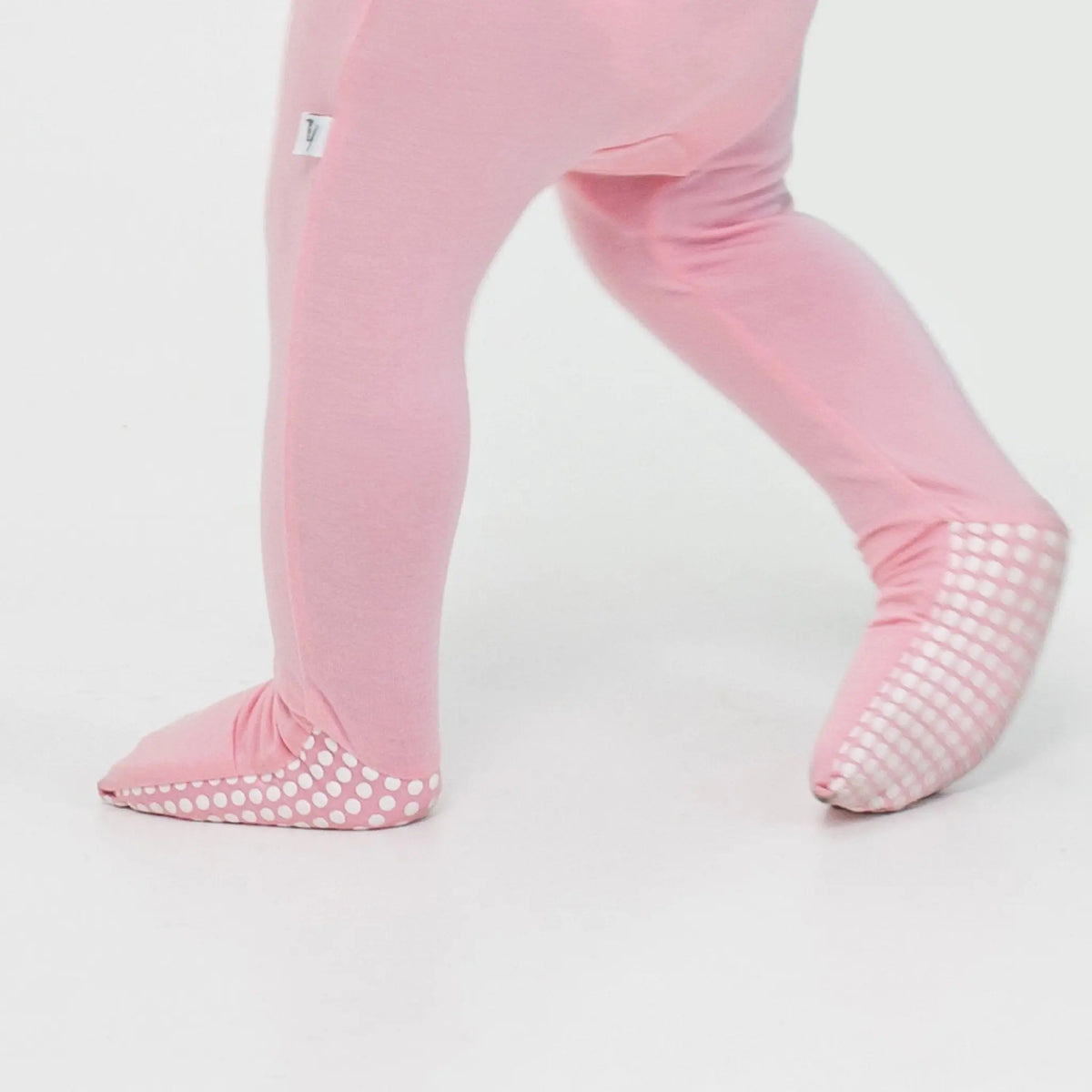 Bam & Stitch Pink Blossom Bamboo Convertible Romper | Two - Way Zipper Sleeper - 
