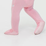 Bam & Stitch Pink Blossom Bamboo Convertible Romper | Two - Way Zipper Sleeper - 