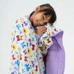 Bam & Stitch Sparkle & Reign Bamboo Kids Blanket | Princess Bow Quilt - 