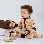 Bam & Stitch Blissful Bites Bamboo Convertible Romper | Fast Food Print Sleeper - 
