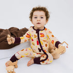 Bam & Stitch Blissful Bites Bamboo Convertible Romper | Fast Food Print Sleeper - 