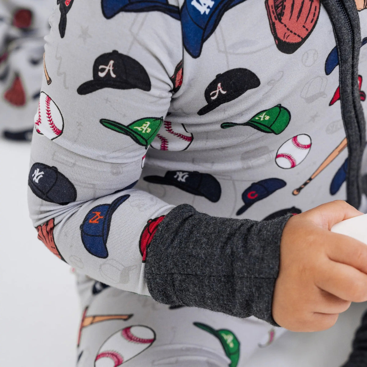 Bam & Stitch Major League Buddies Bamboo Convertible Romper | Baseball Zipper Sleeper - 