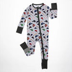 Bam & Stitch Major League Buddies Bamboo Convertible Romper | Baseball Zipper Sleeper - 