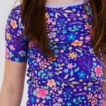 Bam & Stitch Orchid Gardens Bamboo Short Sleeve Pajamas | Floral Kids Set - 