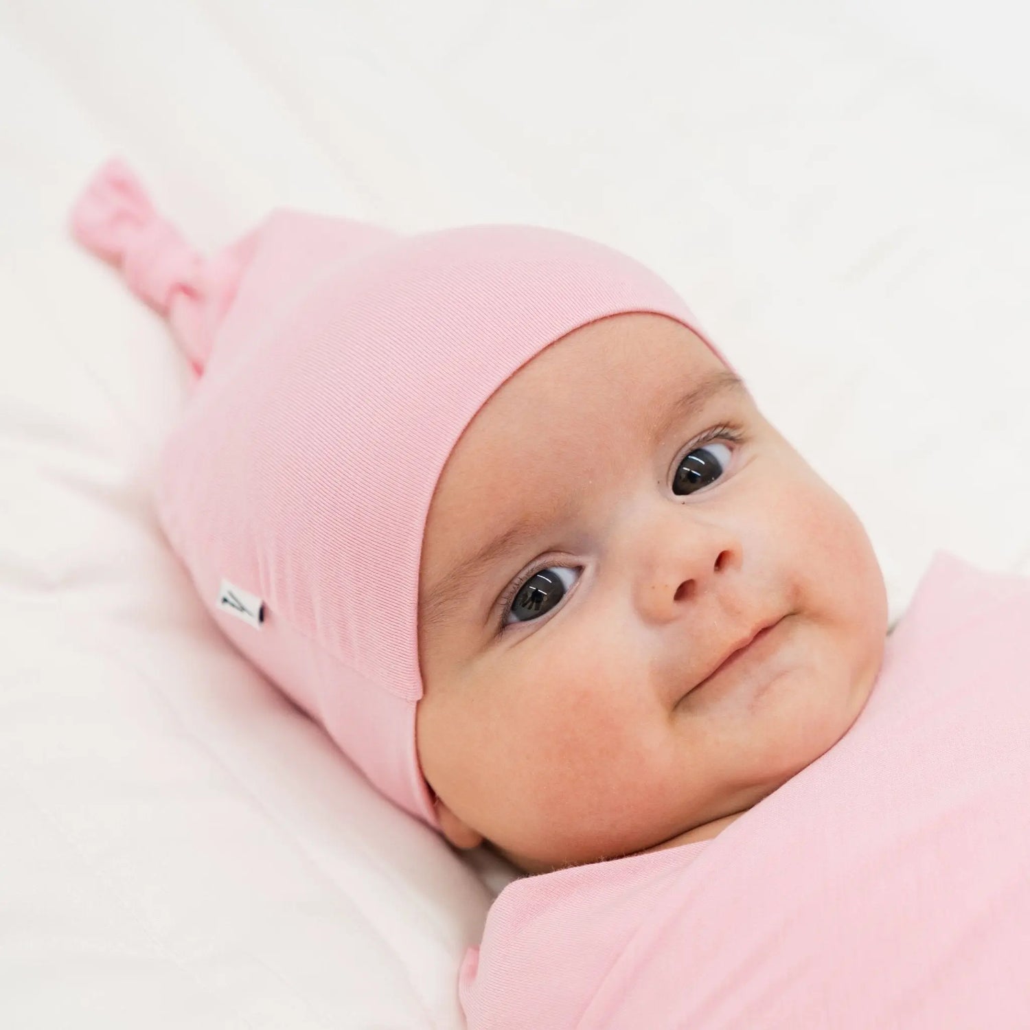 Bam & Stitch Pink Blossom Bamboo Baby Hat | Soft Pastel Beanie - 