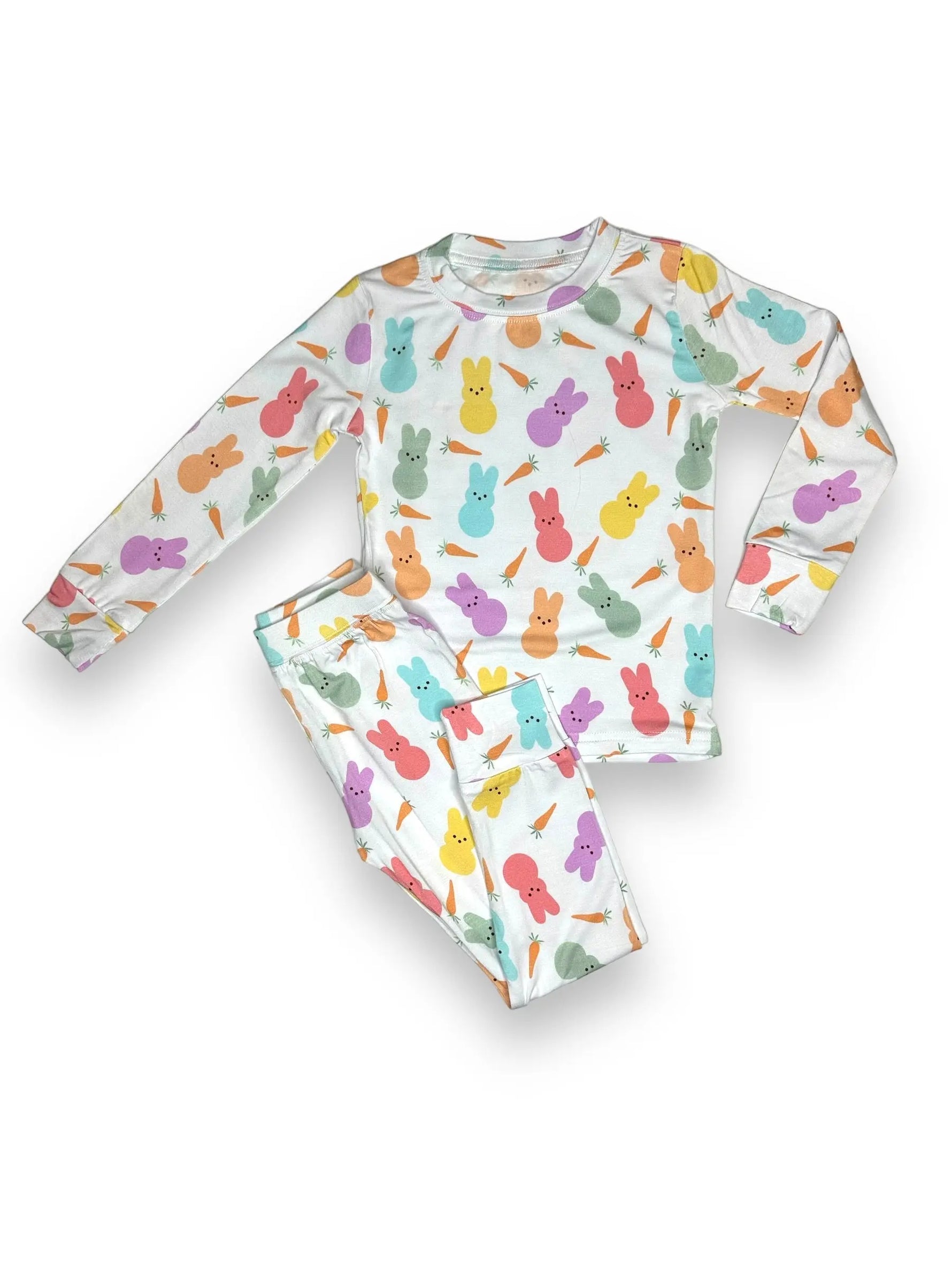 Miller & Co. Bamboo Adult Two Piece Pajama Set, Bunny Easter - 