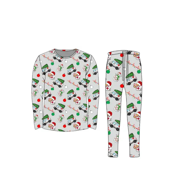 Bamboo Adult Two Piece Pajama Set, Christmas EMS Miller & Co. Everetts Place Boutique