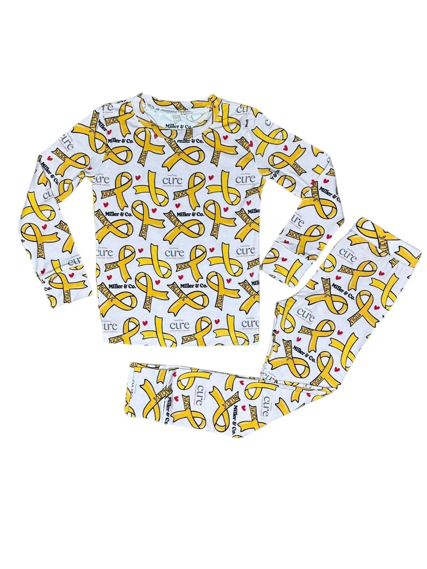 Bamboo Adult Two Piece Pajama Set, Cure Childhood Cancer Miller & Co. Everetts Place Boutique