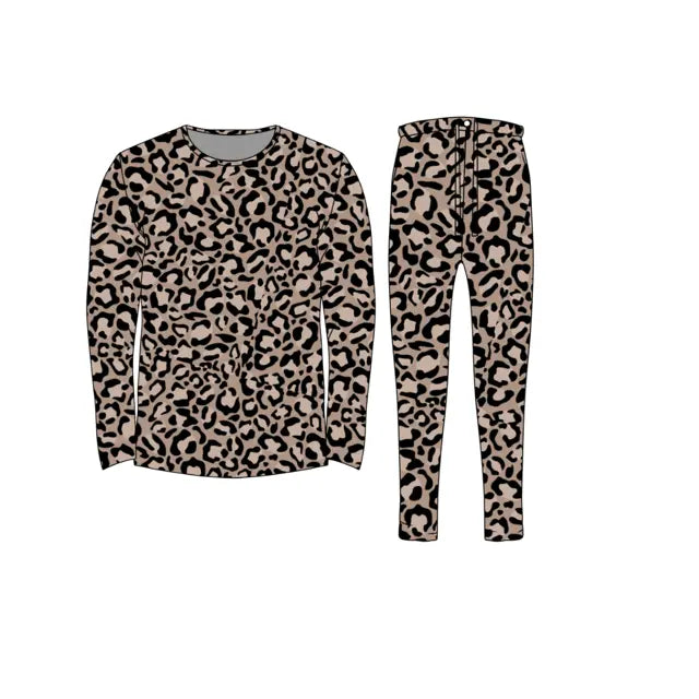Bamboo Adult Two Piece Pajama Set, Leopard Miller & Co. Everetts Place Boutique