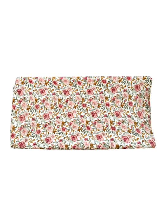 Bamboo Changing Pad Cover - Dusty Pink Floral Harp Angel Boutique