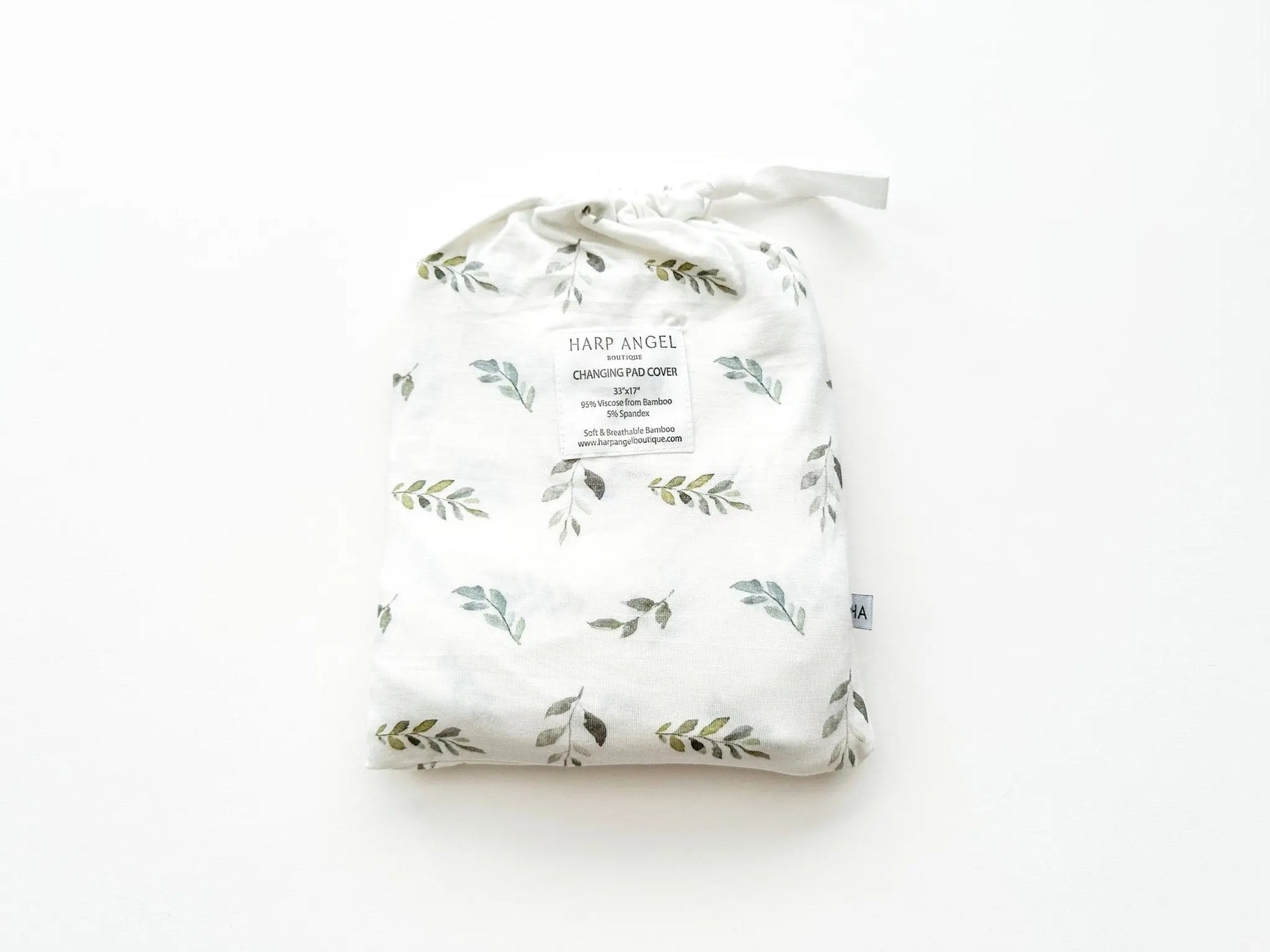 Harp Angel Boutique Eco-Friendly Bamboo Changing Pad Cover with Green Leaves Design for Babies - Baby & Toddler > Diapering > Changing Mat & Tray Covers baby essentials