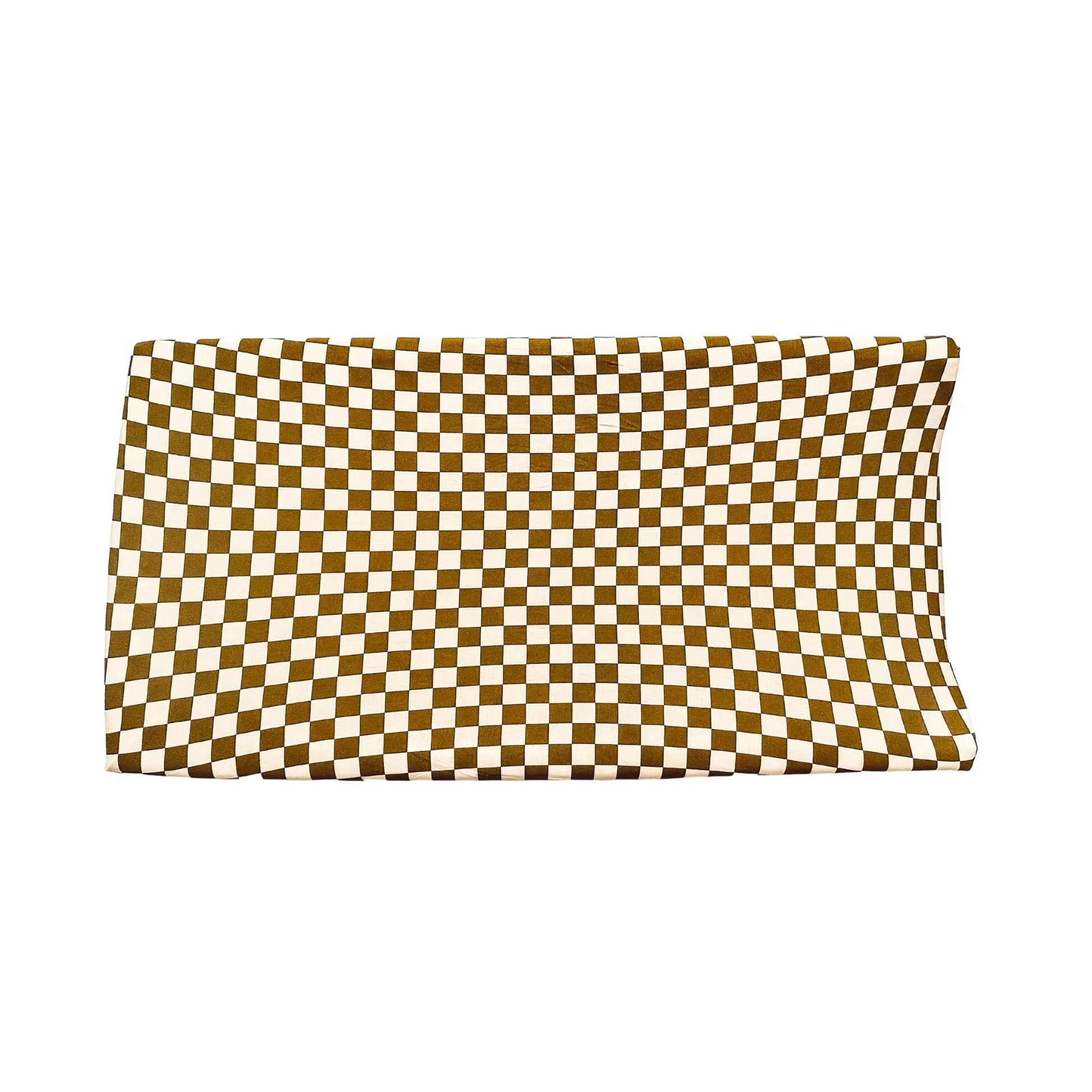 Bamboo Changing Pad Cover - Toffee Checkered Harp Angel Boutique