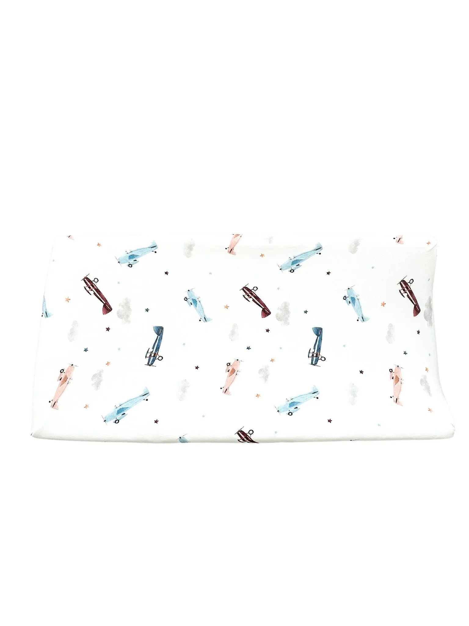 Bamboo Changing Pad Cover - Vintage Airplane Harp Angel Boutique
