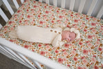 Harp Angel Boutique Premium Bamboo Crib Sheet with Dusty Pink Floral Design for Baby Girls - Home & Garden > Linens & Bedding > Bedding > Bed Sheets Crib Sheets