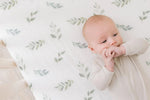 Harp Angel Boutique Premium Bamboo Crib Sheet with Soft Green Leaves for Baby's Nursery - Home & Garden > Linens & Bedding > Bedding > Bed Sheets Crib Sheets