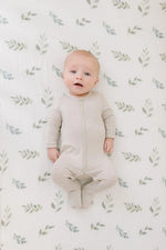 Harp Angel Boutique Premium Bamboo Crib Sheet with Soft Green Leaves for Baby's Nursery - Home & Garden > Linens & Bedding > Bedding > Bed Sheets Crib Sheets
